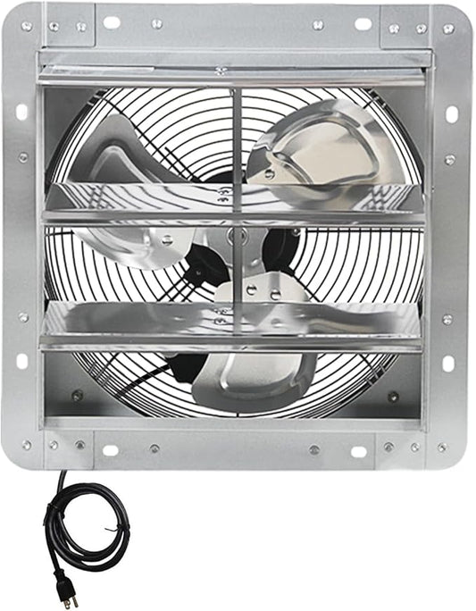 KEN BROWN 12 Inch Shutter Exhaust Fan, Gable Vent Fan, Wall Mount Ventilation by KENBROWN