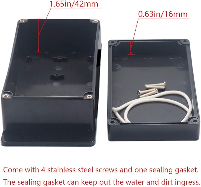 Project Box ABS Plastic Black Electrical Boxes IP65 Waterproof DIY Electronic - Image 4