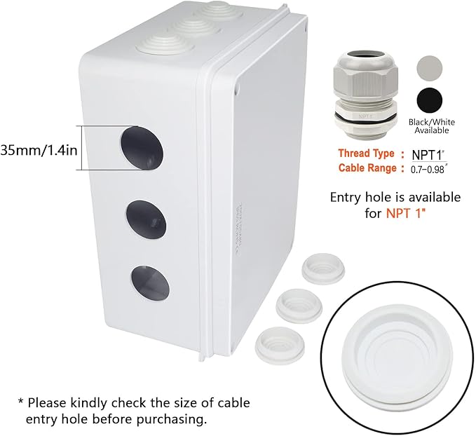 LeMotech Junction Box, ABS Plastic IP65 Waterproof and Dustproof, Universal - Image 5