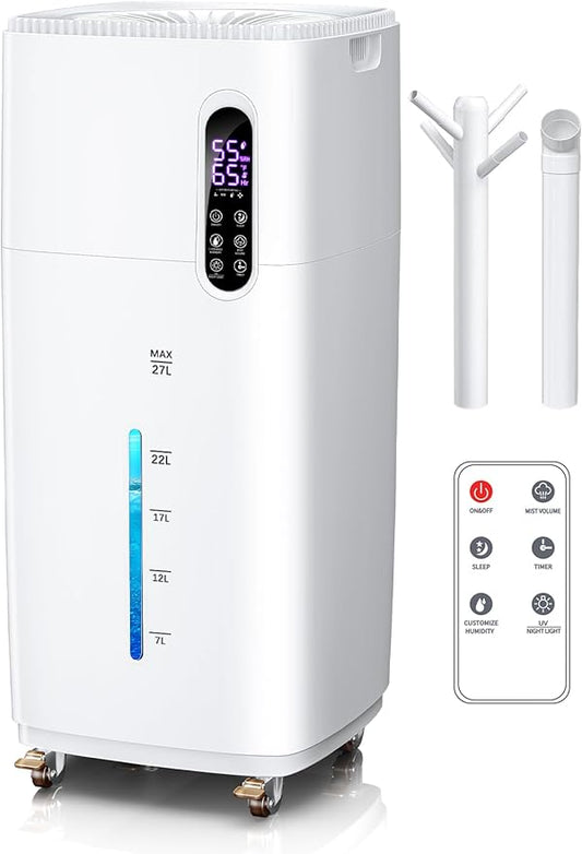 26L/5.7Gal Humidifier Large Room 3000 ft², Supersized Cool Mist, 38H Quiet by MONISEN