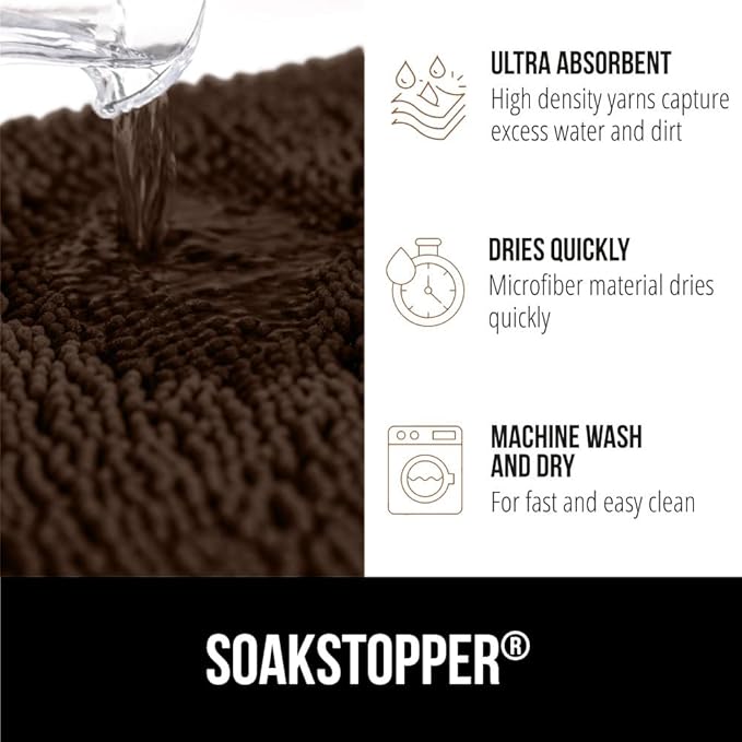 GORILLA GRIP SOAKSTOPPER Dog Door Mat, 48x30 Machine Washable Rug Absorbent - Image 4