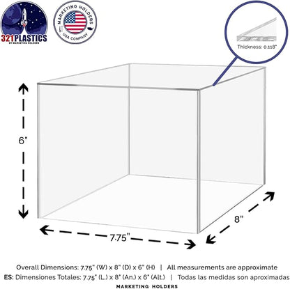 4 Pack Clear Acrylic Display Box Countertop Showcase Bin 7.75" x 8" x 6" Inch - Image 6