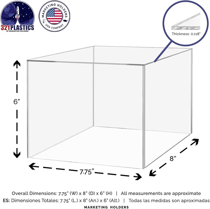 Clear Acrylic Display Box Counter Retail Merchandise Storage Bin - Image 6