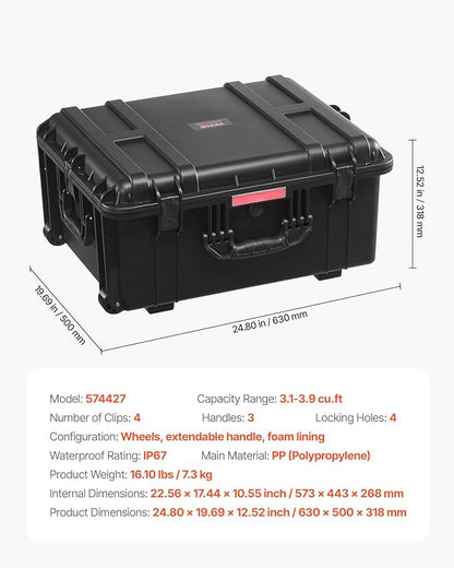 VEVOR Weatherproof Hard Case, Heavy Duty Protective Dry Box Case - Image 7
