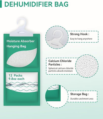 Moisture Absorbers Packets, Fragrance Free, Humidity Packs, Hanging Closet - Image 2