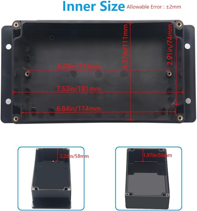 Outdoor Waterproof Junction Box IP67 Project Box ABS Black Electrical Boxes - Image 5