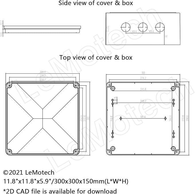 LeMotech Junction Box, ABS Plastic IP65 Waterproof and Dustproof, Universal - Image 6