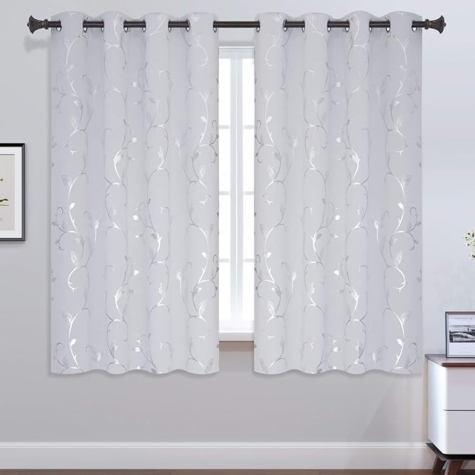 BUHUA Small Window Decor Blackout Curtains Thermal Insulated Room Darkening - Image 2