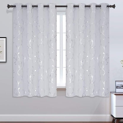 BUHUA Small Window Decor Blackout Curtains Thermal Insulated Room Darkening - Image 2