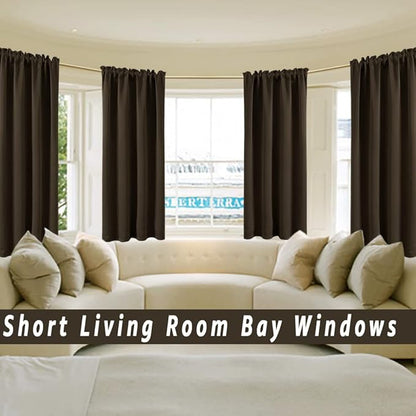 PANELSBURG Dark Brown Waterproof Window Curtains 42 Inch Length - Image 4
