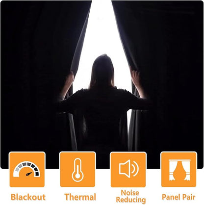 Hiasan Blackout Curtains for Bedroom, 60 x 63 Inches Length - Image 3