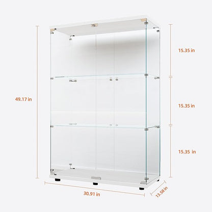 Yoluckea 3-Tier Glass Display Cabinet - Image 2