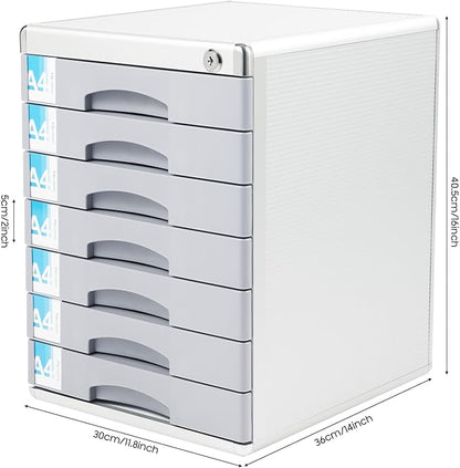 7 Tier Desktop Drawer Organizer, Aluminum Alloy File Organizer, Desktop Drawer - Image 2