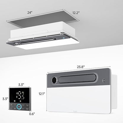 Bathroom Fan with Light and 1900W Heater, 180 CFM Ventilation, Remote Control - Image 3