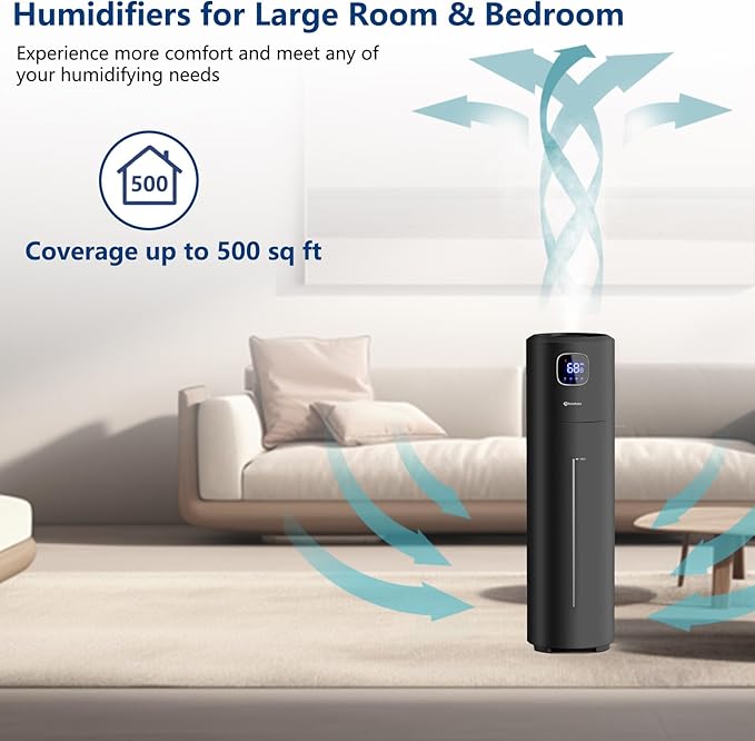 Large Humidifiers for Bedroom, 9L/2.5Gal Ultrasonic Cool Mist, Top Fill Easy - Image 4