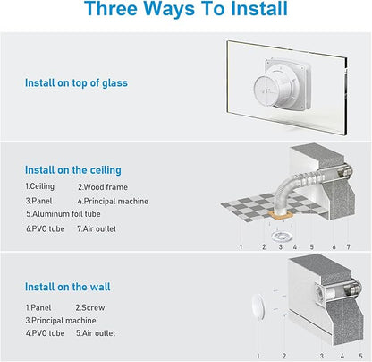 Bathroom Exhaust Fan, 6 inch Silent Ceiling and Wall Mount Ventilation Fan - Image 4