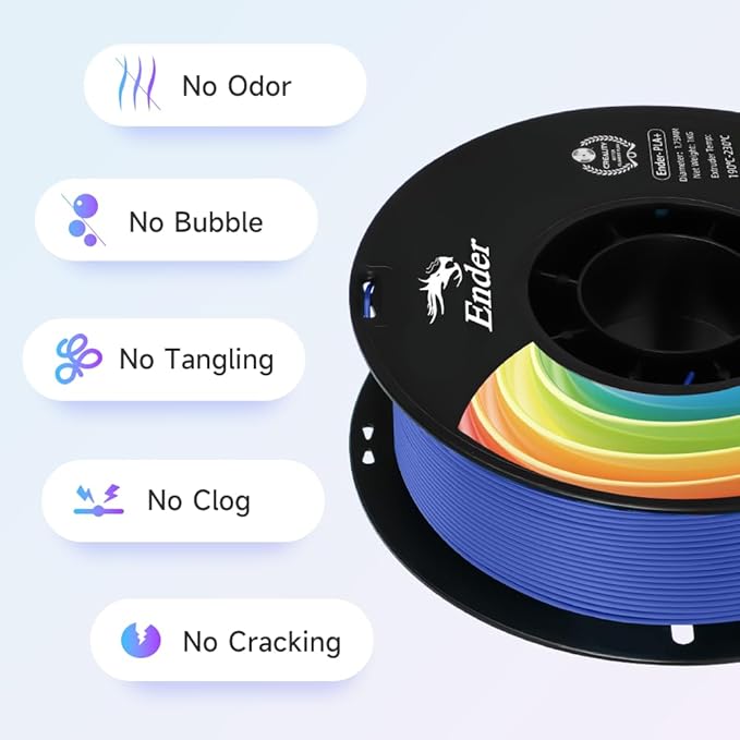 Creality 3D Printer Filament, PLA Plus Filament 1.75mm Rainbow, PLA Pro - Image 3
