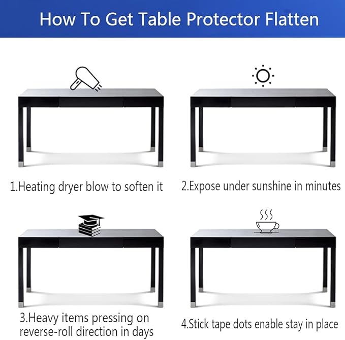 Clear Plastic Dining Table Protector Tablecloth Desk Pad Mat Wooden Furniture - Image 8