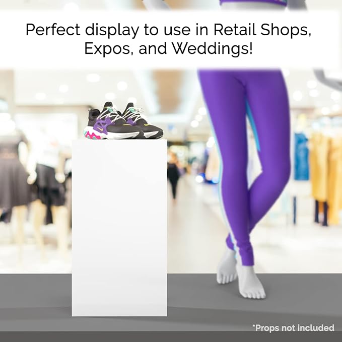 Marketing Holders Acrylic Display Riser Box White Acrylic Pillar 12" x 12” x - Image 3