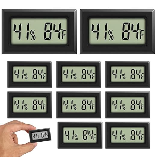 Mini Thermometer Hygrometer, Large Number Fahrenheit LCD Display Digital by Rojuna