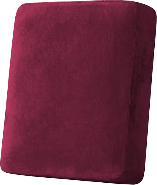 H.VERSAILTEX Velvet Stretch Couch Cushion Cover Plush Cushion Slipcover by HVERSAILTEX