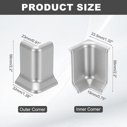 uxcell Self Adhesive Baseboard Corner Blocks, 2.2 Inch Wall Edge Corner - Image 2