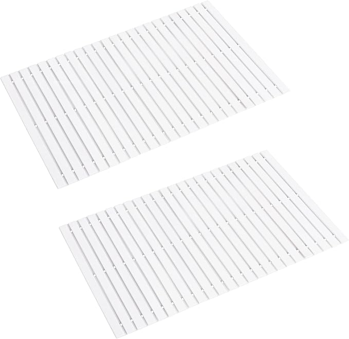 Bath Mat Bathroom Rugs Floor Wood Shower Bathtub Waterproof Non Slip Grey by Fovlaurs