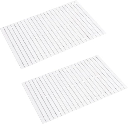Bath Mat Bathroom Rugs Floor Wood Shower Bathtub Waterproof Non Slip Grey by Fovlaurs