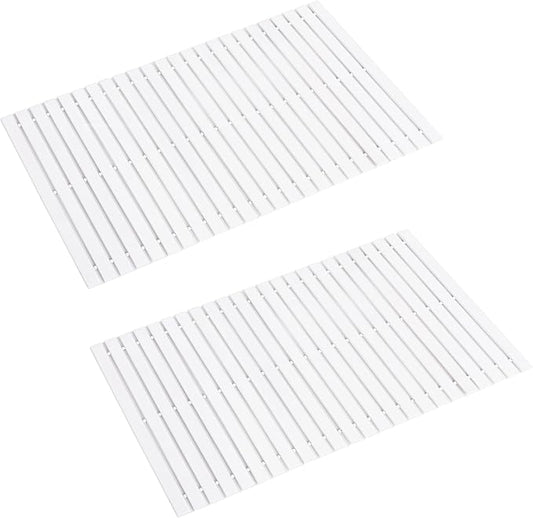 Bath Mat Bathroom Rugs Floor Wood Shower Bathtub Waterproof Non Slip Grey by Fovlaurs