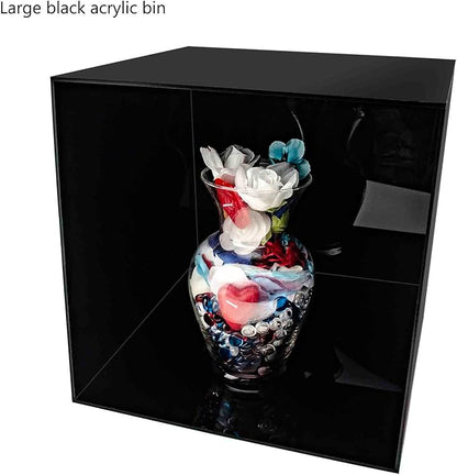 14 Inch Acrylic Display Riser Box Black Square Retail Product Riser One Open - Image 3