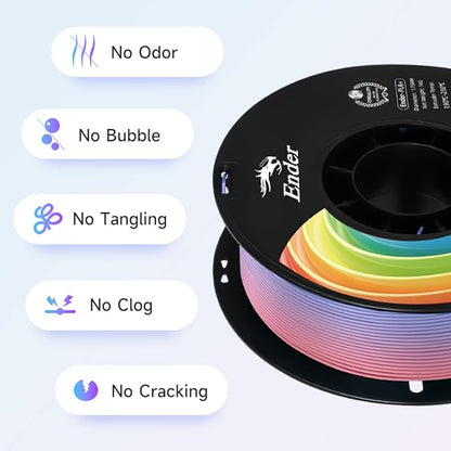 Creality 3D Printer Filament 4KG, Rainbow PLA+ Filament 1.75mm, PLA Pro - Image 2