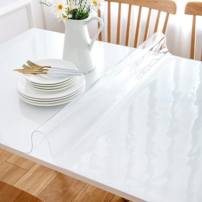 24 x 48 Inch Clear Plastic Dining Table Protector Tablecloth Office Desk Pad - Image 7