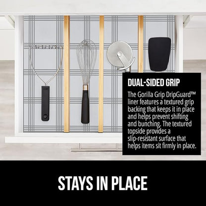 GORILLA GRIP DripGuard Shelf Liner, Non-Adhesive Drawer and Kitchen Cabinet - Image 4