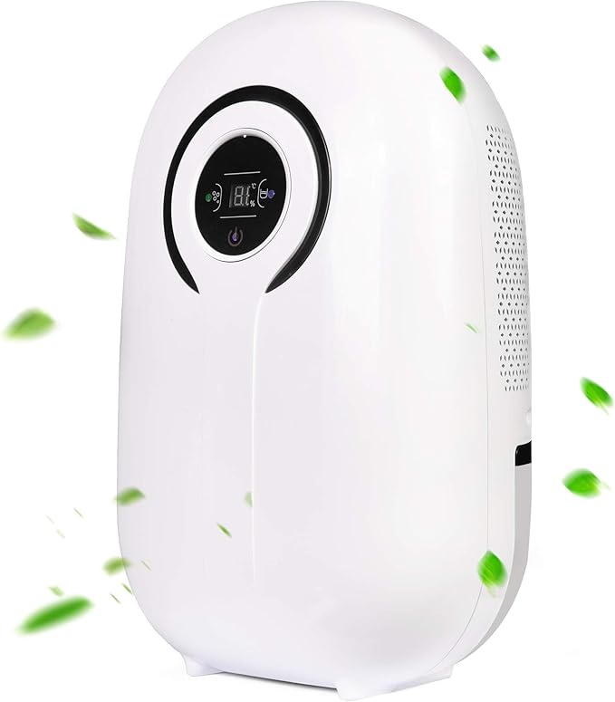 Dehumidifier for Home with LCD Display 37oz Small Ultra Quiet Portable by LUCKYERMORE
