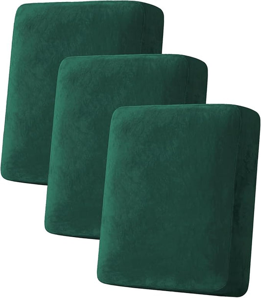 H.VERSAILTEX Velvet Stretch Couch Cushion Cover Plush Cushion Slipcover by HVERSAILTEX