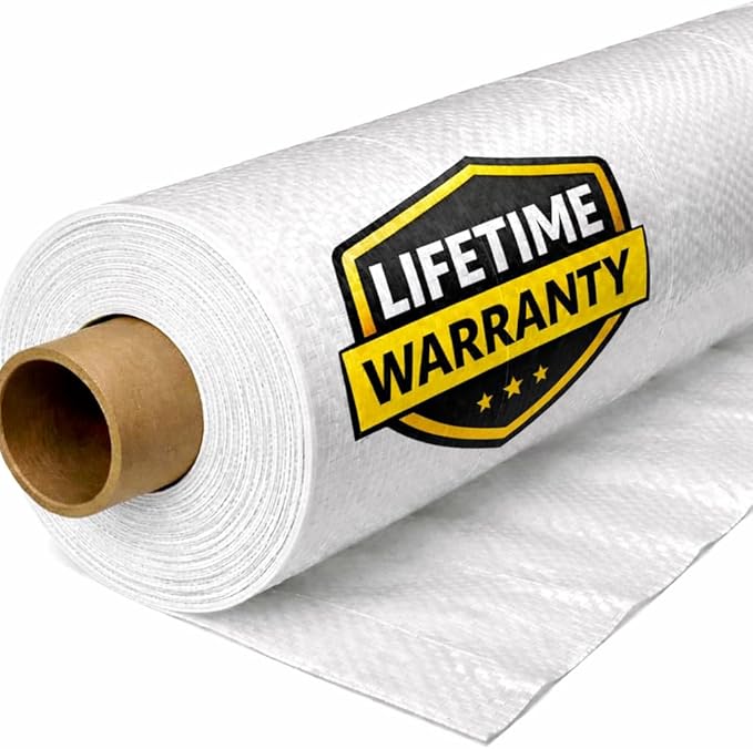 Whitecap - Woven Vapor Barrier - 12 Mil, Thick Plastic sheeting, Drop Cloth by CrawlSpace-DIY