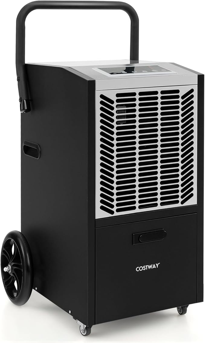 COSTWAY 163 Pints Commercial Dehumidifier, 4500 Sq.Ft Crawl Space Dehumidifier by COSTWAY