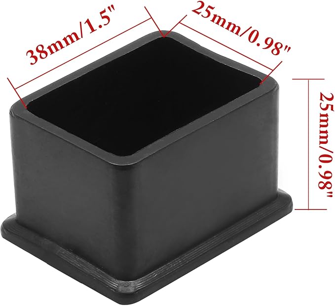 8 Pcs Rectangle PVC Furniture Leg Caps, Vinyl Flexible Chair Leg Floor - Image 2