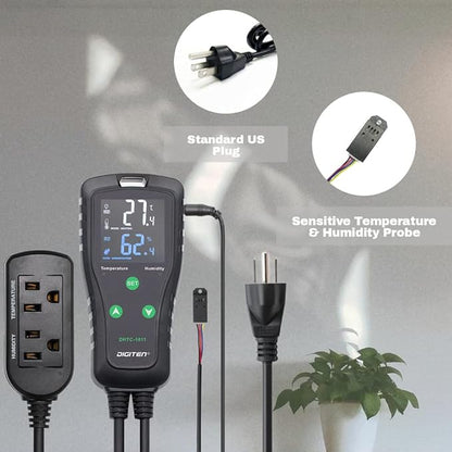 DIGITEN DHTC1011 Humidity and Temperature Controller Plug-in Thermostat - Image 5