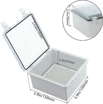 Junction Box, Hinged Clear Cover IP67 Waterproof ABS Project Box - Image 3