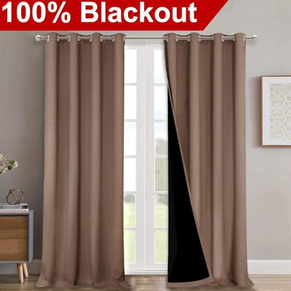 NICETOWN 100% Blackout Blinds, Cappuccino, Laundry Room Decor Window Treatment - Image 2