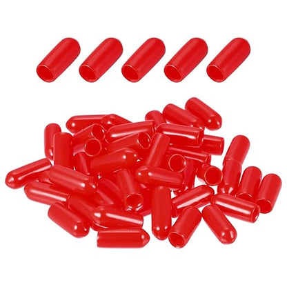 DMiotech 100 Pack 4mm ID Red Screw Thread Protectors Rubber End Caps Bolt Covers by DMiotech