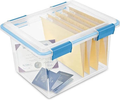 32 Quart Gasket Box, Weather-Resistant Clear File Storage Bin - Image 6