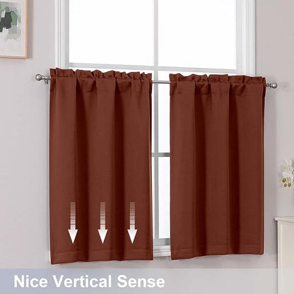 Chyhomenyc Terracotta Short Blackout Curtains 24 Inch Length, Small Kitchen - Image 6