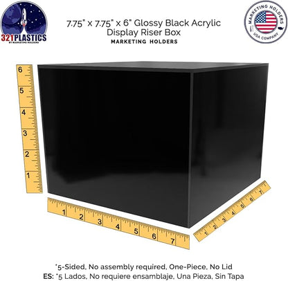 2 Pack Black Acrylic Display Box Countertop Showcase Bin 7.75" x 7.75" x 6" - Image 7