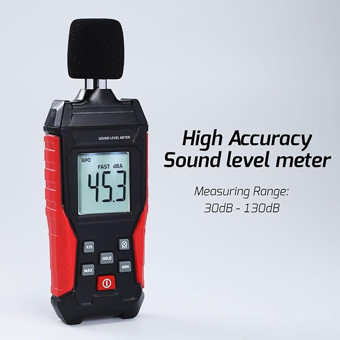 Noise Decibel Meter Portable Sound Level Meter SPL Meter 30 to 130dBA Range - Image 3