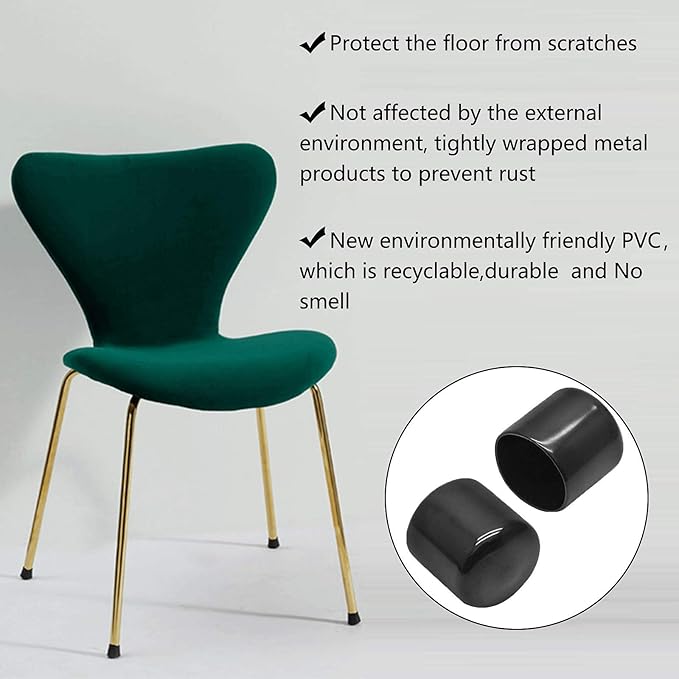 12Pcs Round PVC End Caps, 1-3/8" Vinyl Flexible Bolt Chair Leg Caps Plastic - Image 5