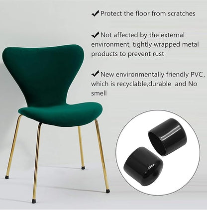 12 Pcs Round Rubber End Caps 1.1" ID Vinyl Flexible Bolt Chair Foot Covers - Image 5