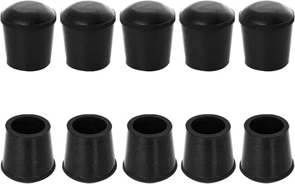10 PCS Black Round Rubber Chair Leg Caps Tips, Vinyl Rubber End Kits, Soft by Zinkebol