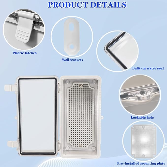 Waterproof Outdoor Electrical Box Junction Box Weatherproof IP67 ABS Plastic - Image 3